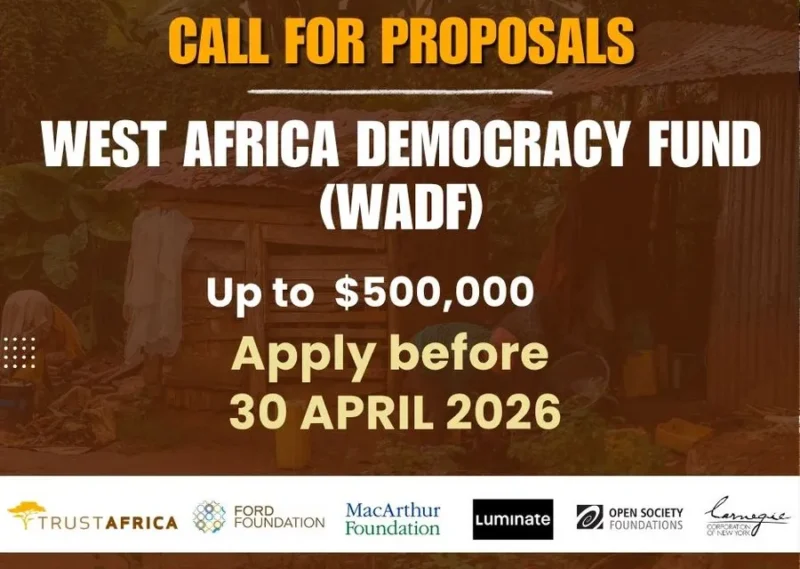 West Africa Democracy Fund 2026 by TrustAfrica – Grants up to $500,000